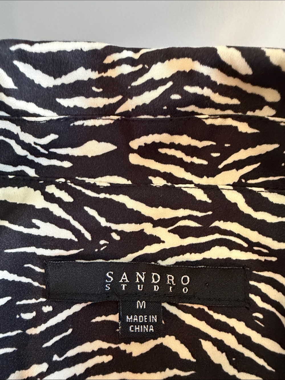 Sandro Studio Double Breasted Zebra Trench Coat Size M - Picture 9 of 16